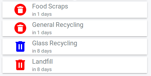 home assistant rubbish collection