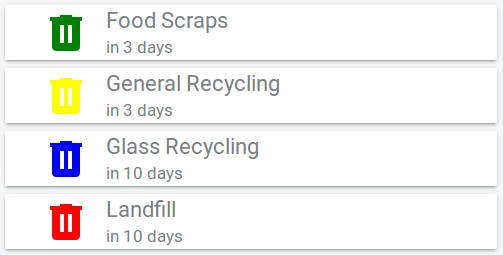 home assistant rubbish collection