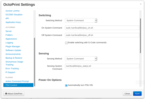 octoprint raspberry pi usb power settings